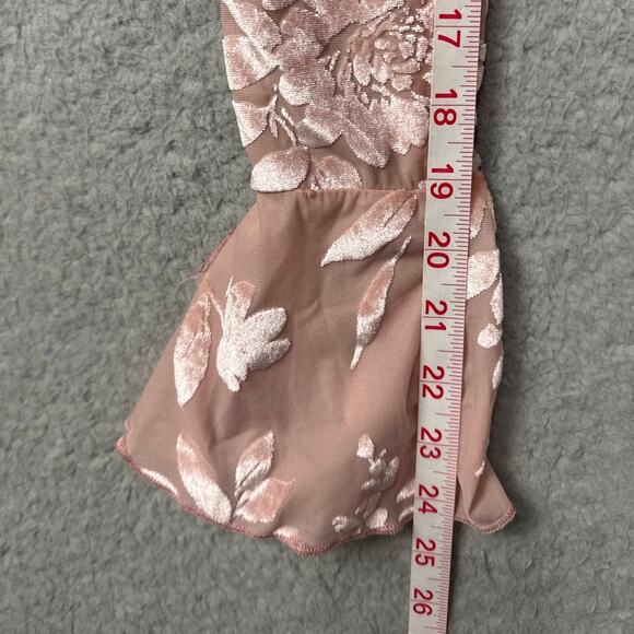 Kimchi Blue Stevie Burnout Velvet Flyaway Tie-Front Top Rose Fairy Boho Cottage - Picture 7 of 9